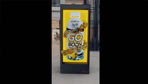 Go Body 3D Billboard (3D animated billboard, 3D anamorphic billboard, Digital Out Of Home DOOH, Immersive ad, XR/AR)